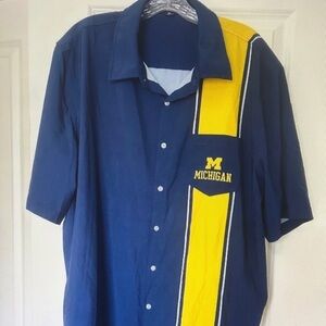 Michigan Men's Blue and Yellow Shirt